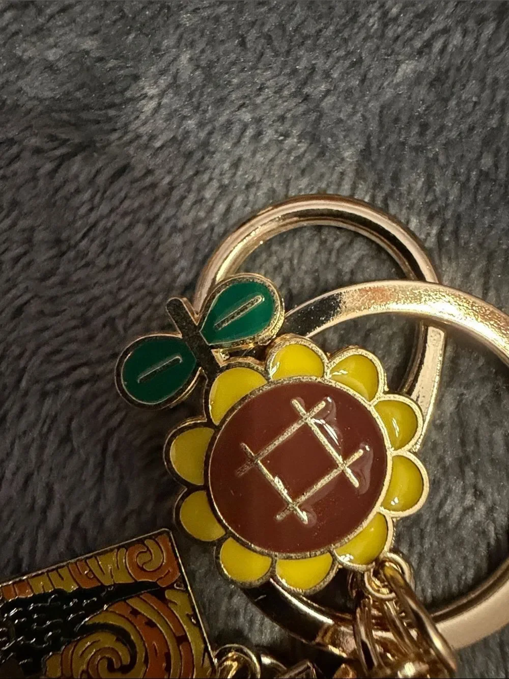 Van Gogh Art Patch & Sunflower Enamel Keychain